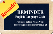 Reminder: registration deadline for English Language Club (ELC)